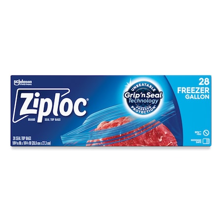 Ziploc Zipper Lock, 9.6" W, 2.7 mil Thick, Clear 314445BX